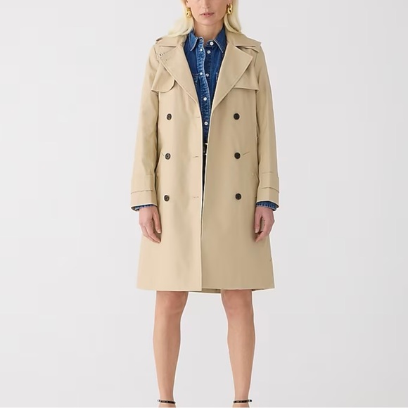J.Crew Petite New Icon Trench Size 2P Vintage Khaki EUC - Picture 10 of 13